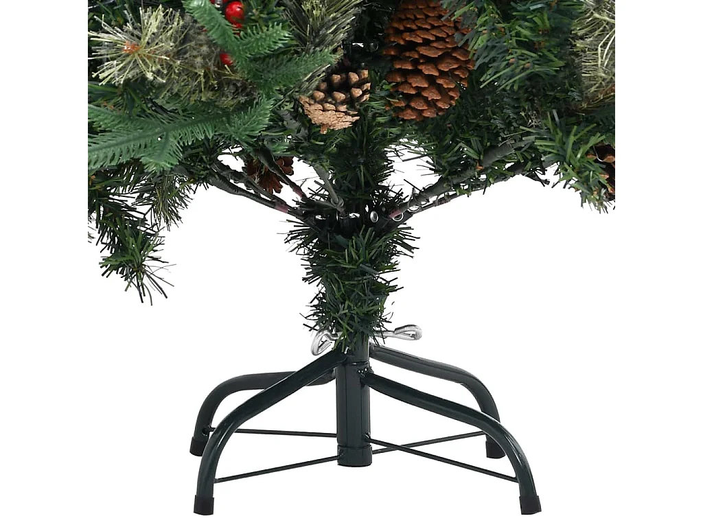 Kerstboom met dennenappels 225 cm PVC en PE groen