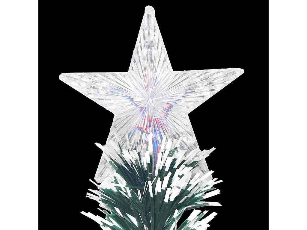Voorverlichte kerstboom met standaard en LED 180 cm glasvezel