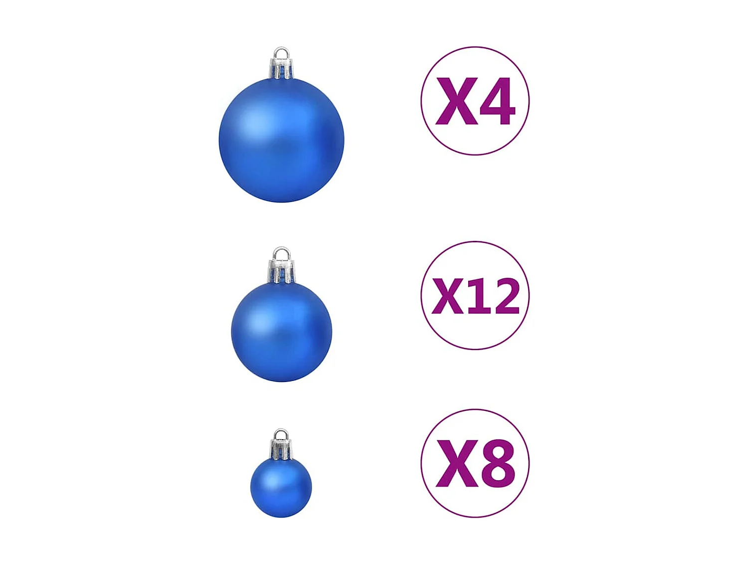Ensemble de boules de Noël 100 pcs Bleu