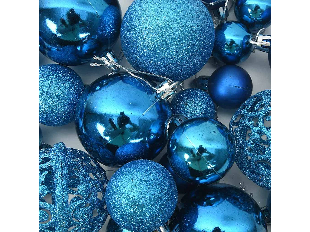 Ensemble de boules de Noël 100 pcs Bleu