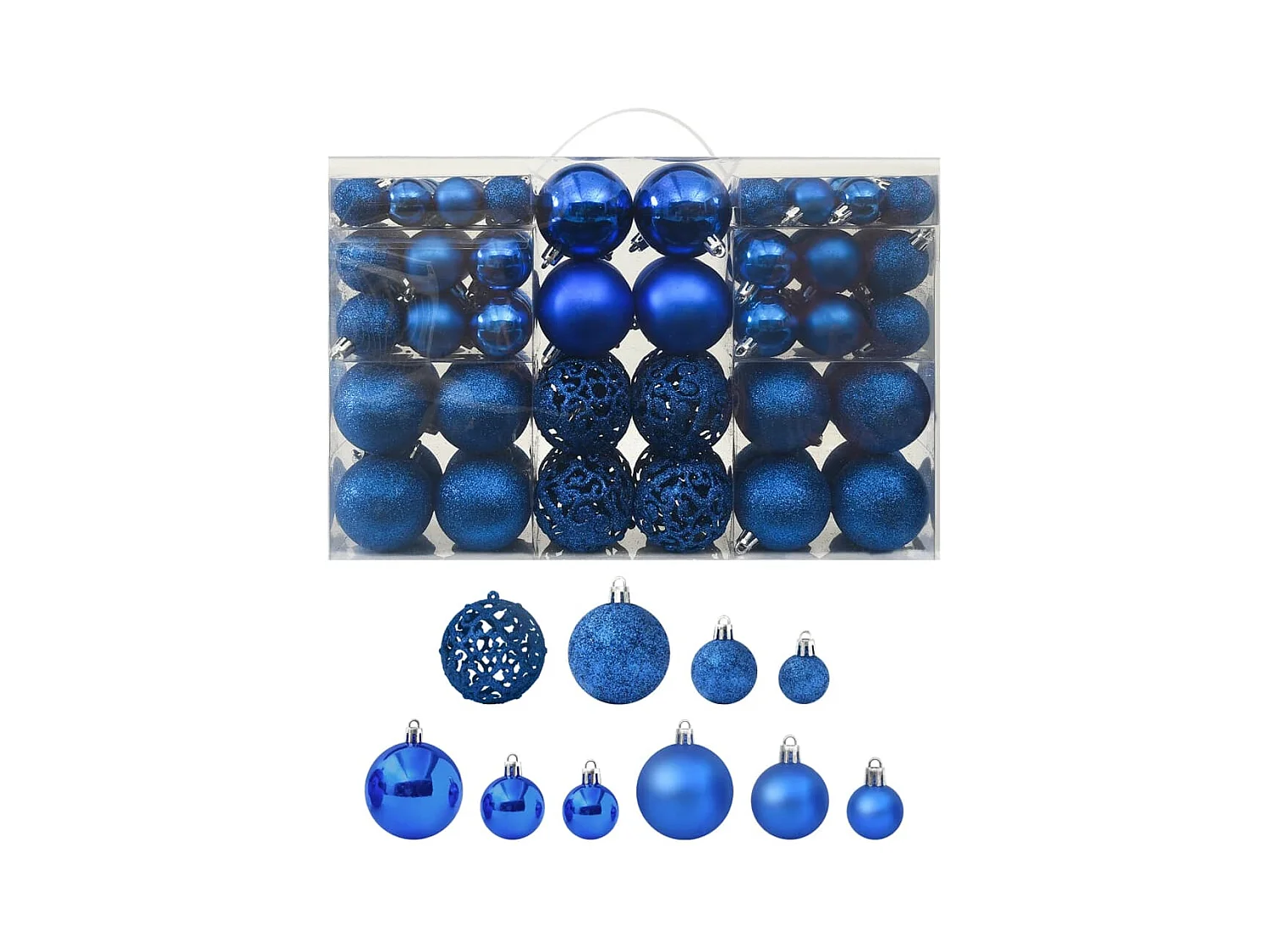 Ensemble de boules de Noël 100 pcs Bleu