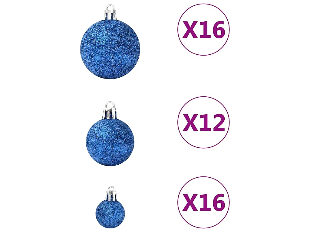 Ensemble de boules de Noël 100 pcs Bleu