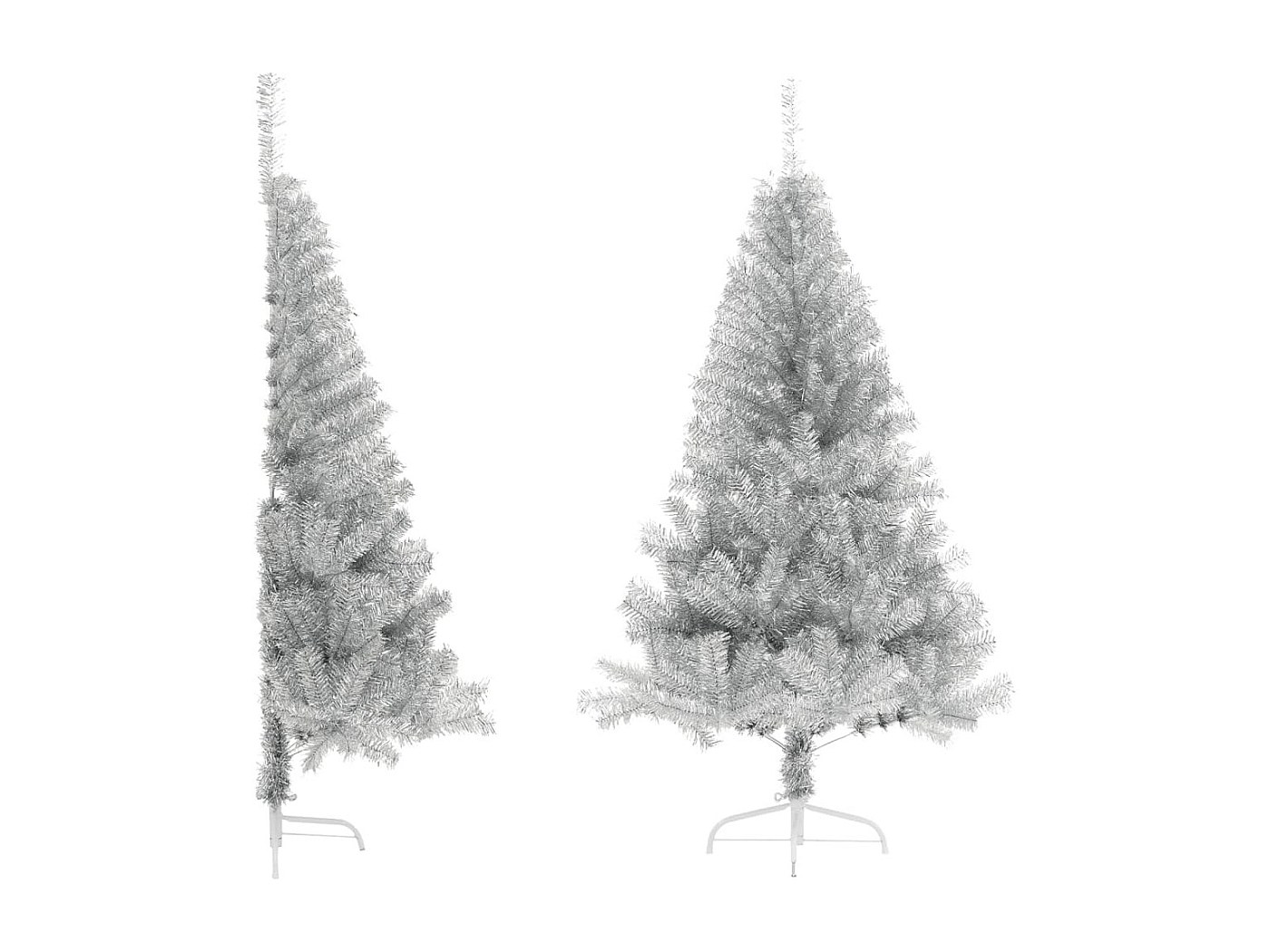 Mezzo albero di Natale artificiale con supporto dorato 240 cm PET | Leroy Merlin