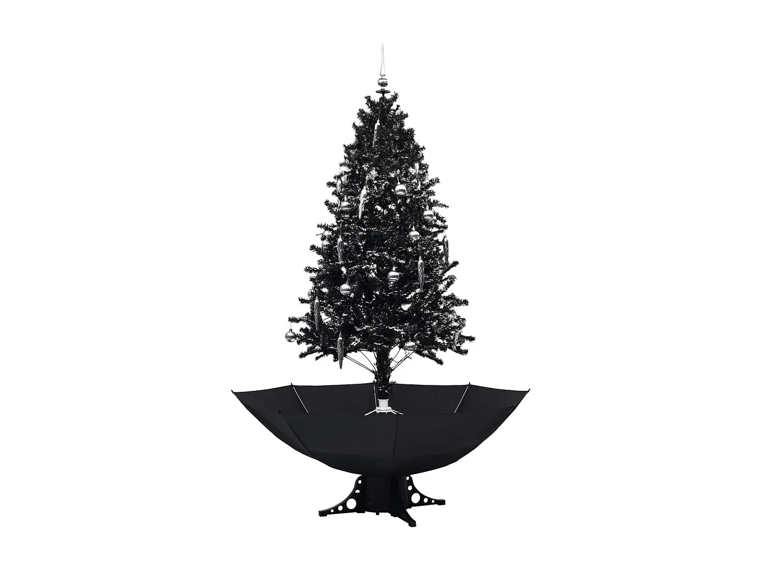 Schneiender Weihnachtsbaum mit Schirmfuß Schwarz 190 cm PVC
