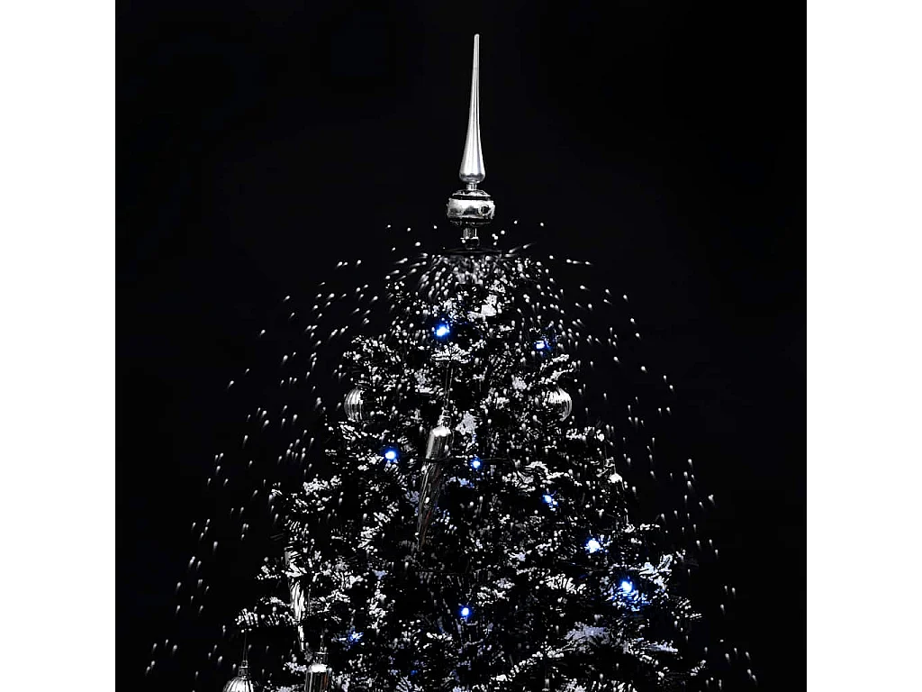 Arbre de Noël neigeux avec base de parapluie Noir 190 cm PVC