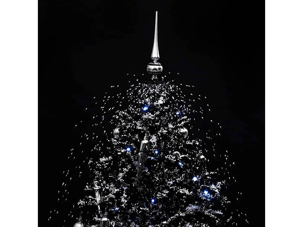 Arbre de Noël neigeux avec base de parapluie Noir 190 cm PVC
