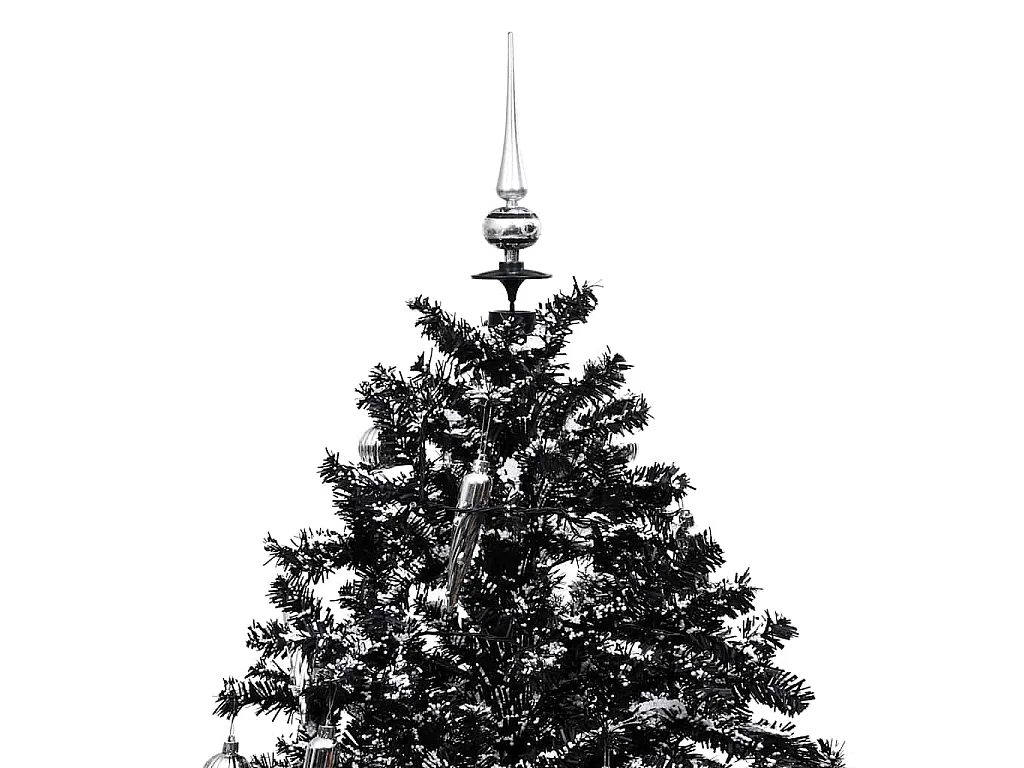 Arbre de Noël neigeux avec base de parapluie Noir 190 cm PVC