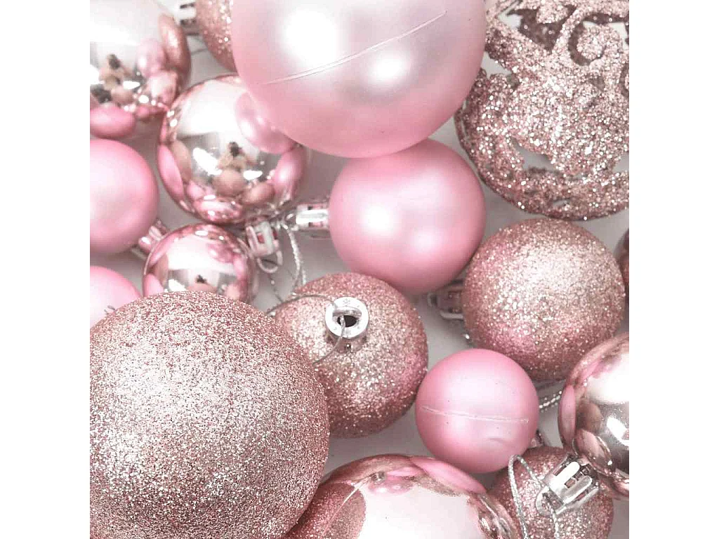 100-delige Kerstballenset roze