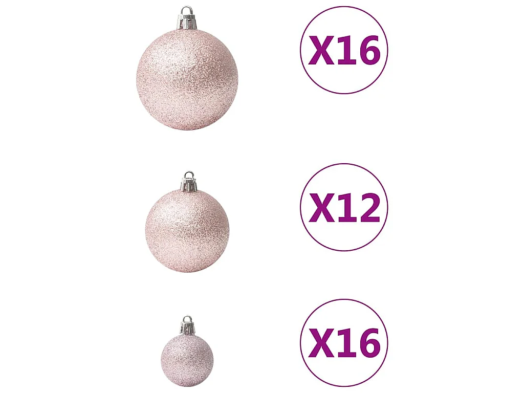 100-delige Kerstballenset roze