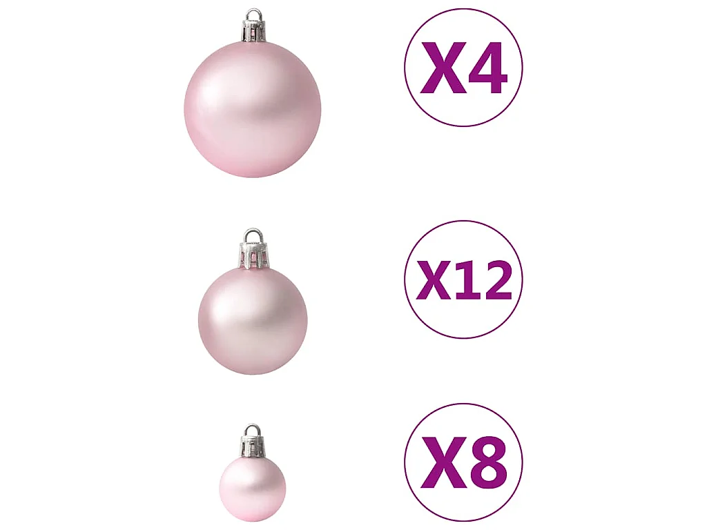 100-delige Kerstballenset roze