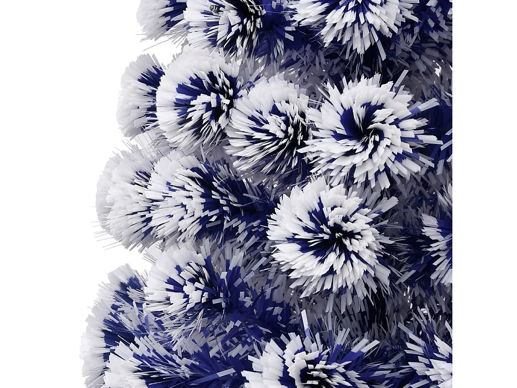 Árbol de Navidad con luces fibra óptica blanco y azul 180 cm