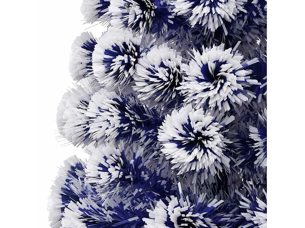 Arbre de Noël artificiel pré-éclairé blanc/bleu fibre optique