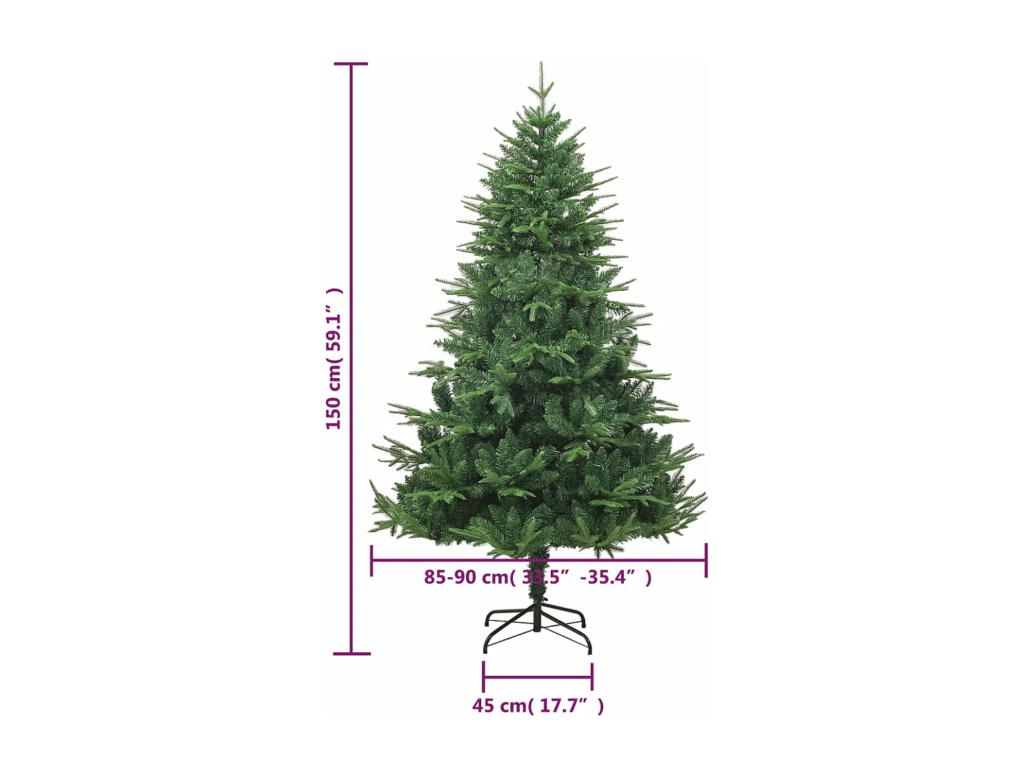 Künstlicher Weihnachtsbaum Grün 150 cm PVC PE