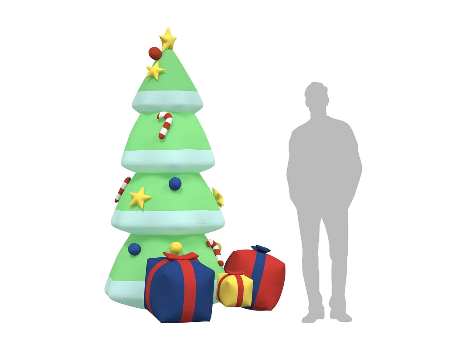 Árvore Natal insuflável com luzes LED 240 cm