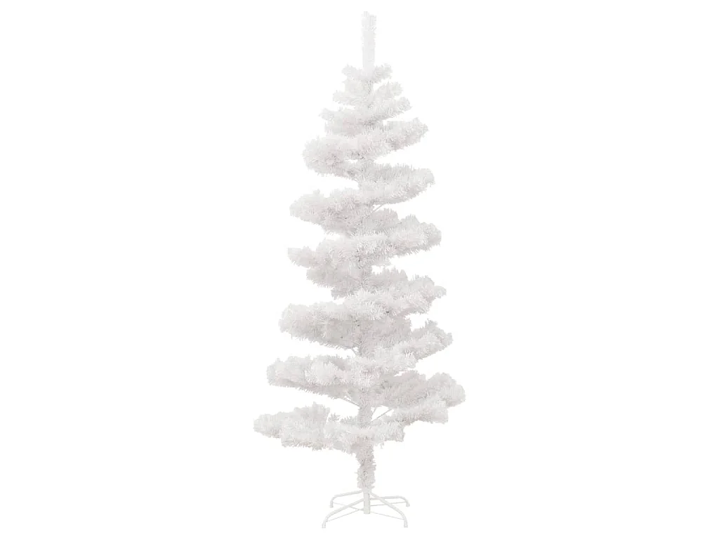 Arbre de Noël hélicoïdal pré-éclairé et support blanc 150cm PVC