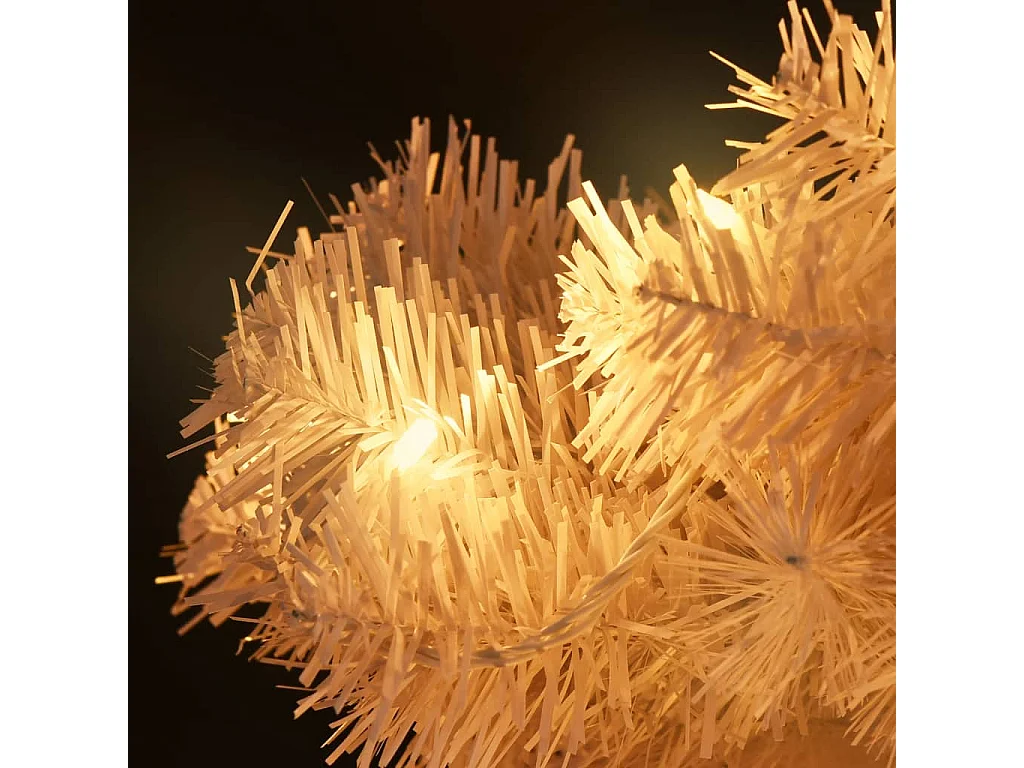 Arbre de Noël hélicoïdal pré-éclairé et support blanc 150cm PVC