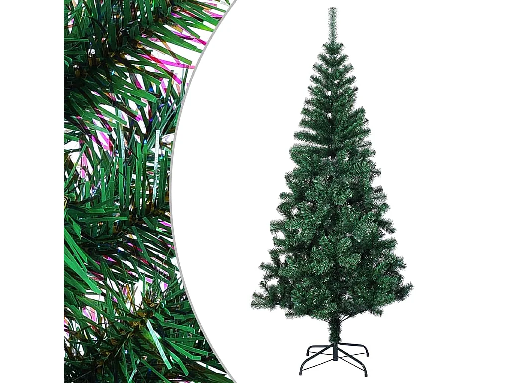 Árvore Natal artificial c/ pontas iridescentes 240 cm PVC verde