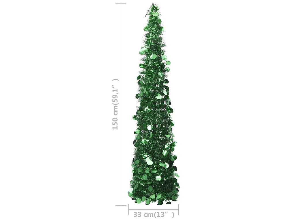 Árvore de Natal pop-up artificial 150 cm PET verde