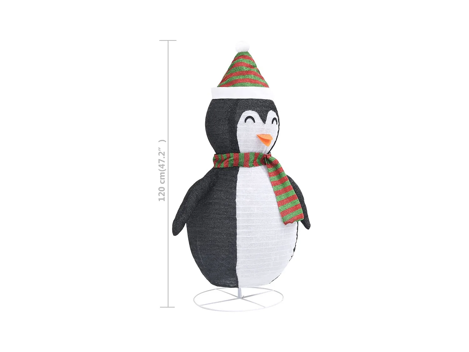 Weihnachtsdeko Pinguin LED Luxus-Gewebe 120 cm