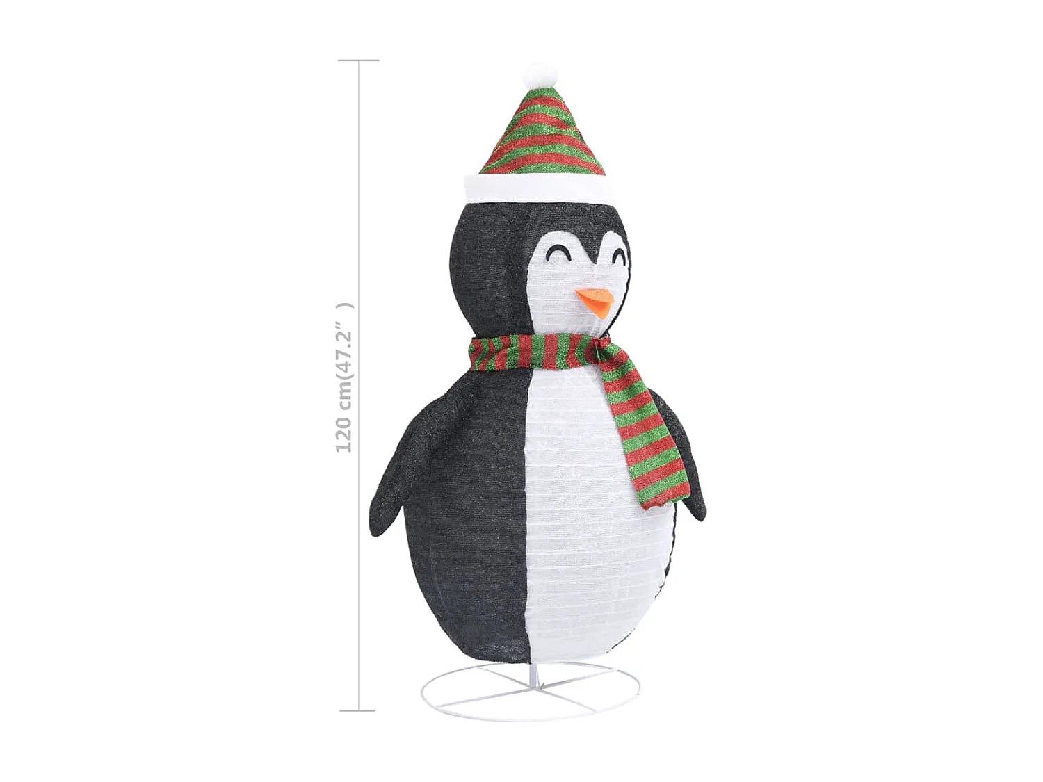 Décoration de Noël pingouin à LED Tissu de luxe 120 cm