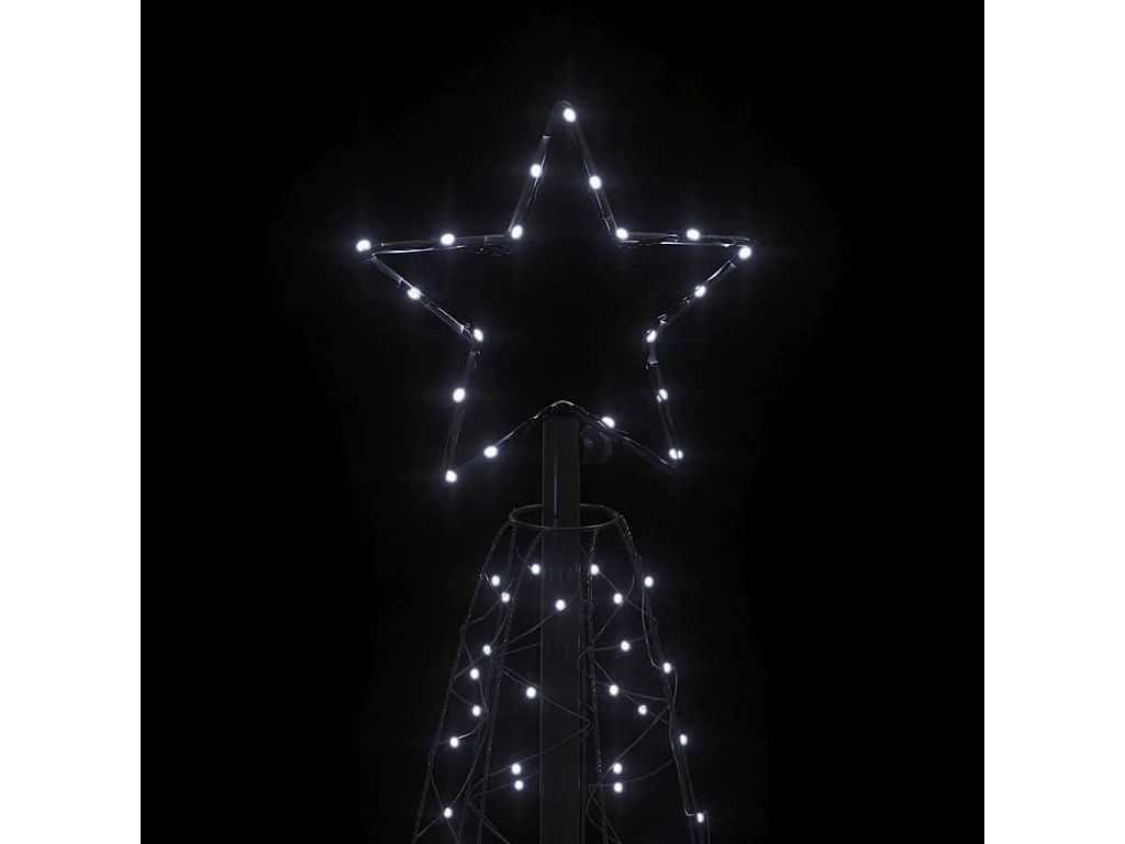 Árvore de Natal em cone 200 luzes LED 70x180 cm branco frio