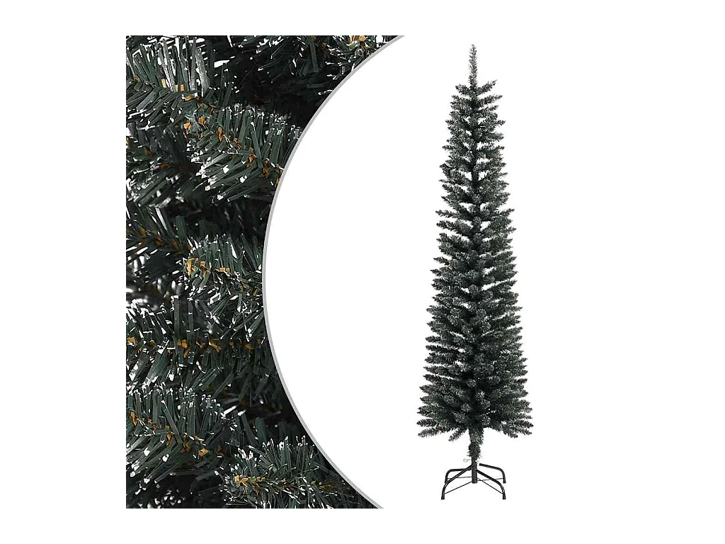 Kunstkerstboom met standaard smal 180 cm PVC groen