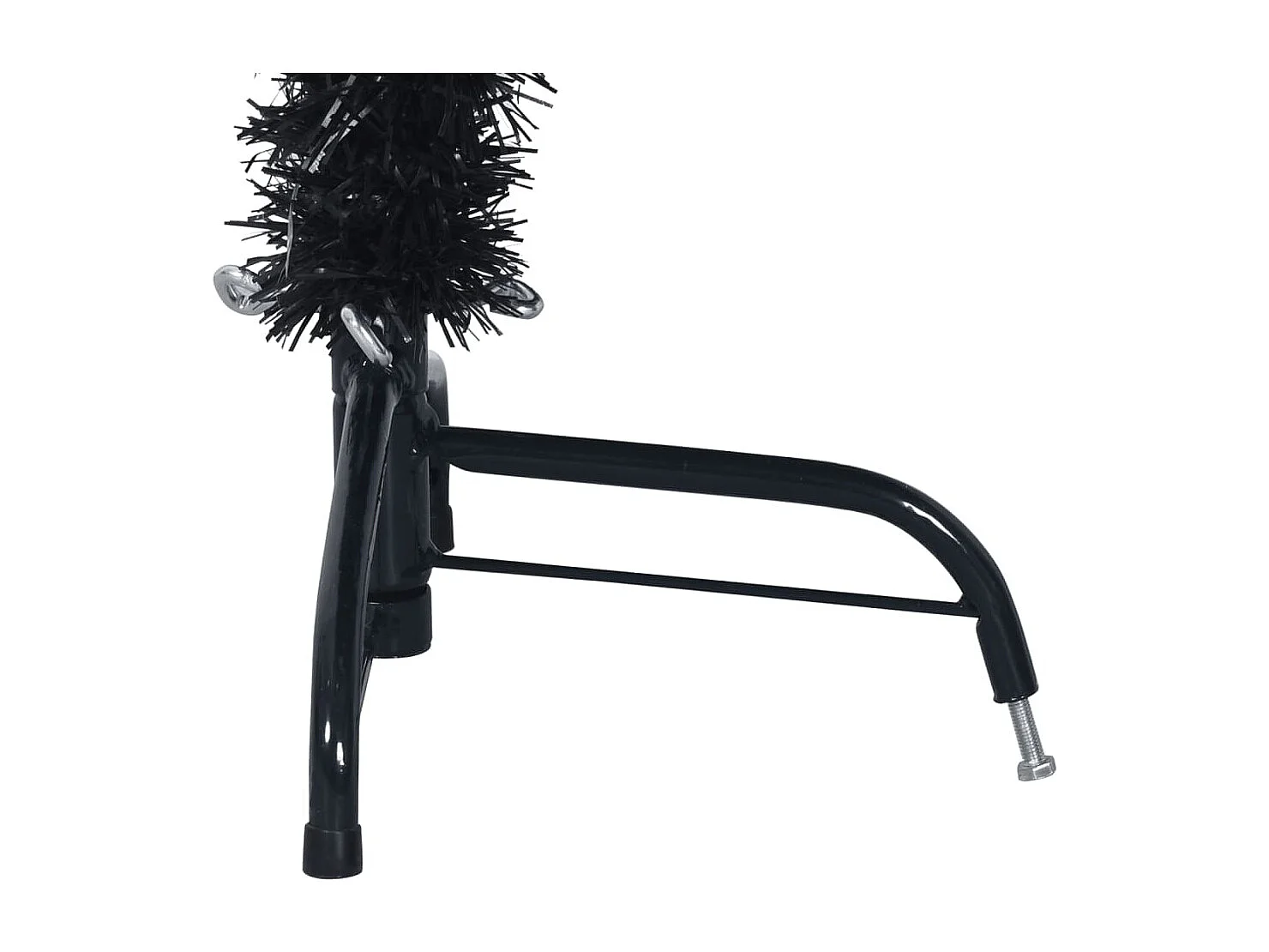 Demi sapin de Noël artificiel avec support Noir 150 cm PVC