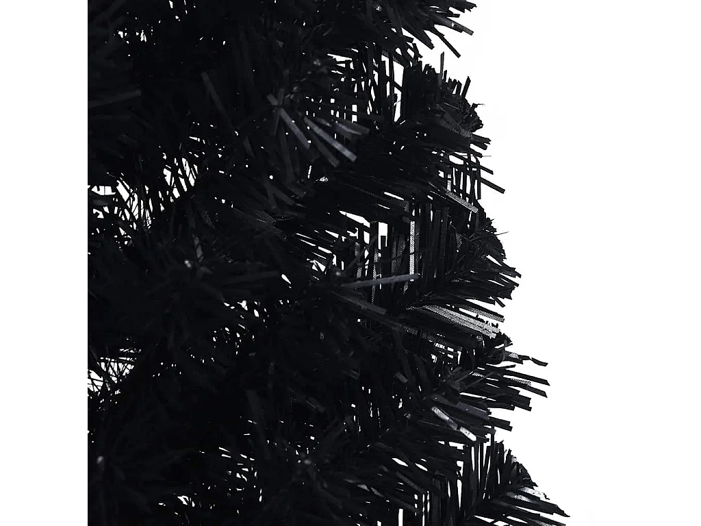 Demi sapin de Noël artificiel avec support Noir 150 cm PVC
