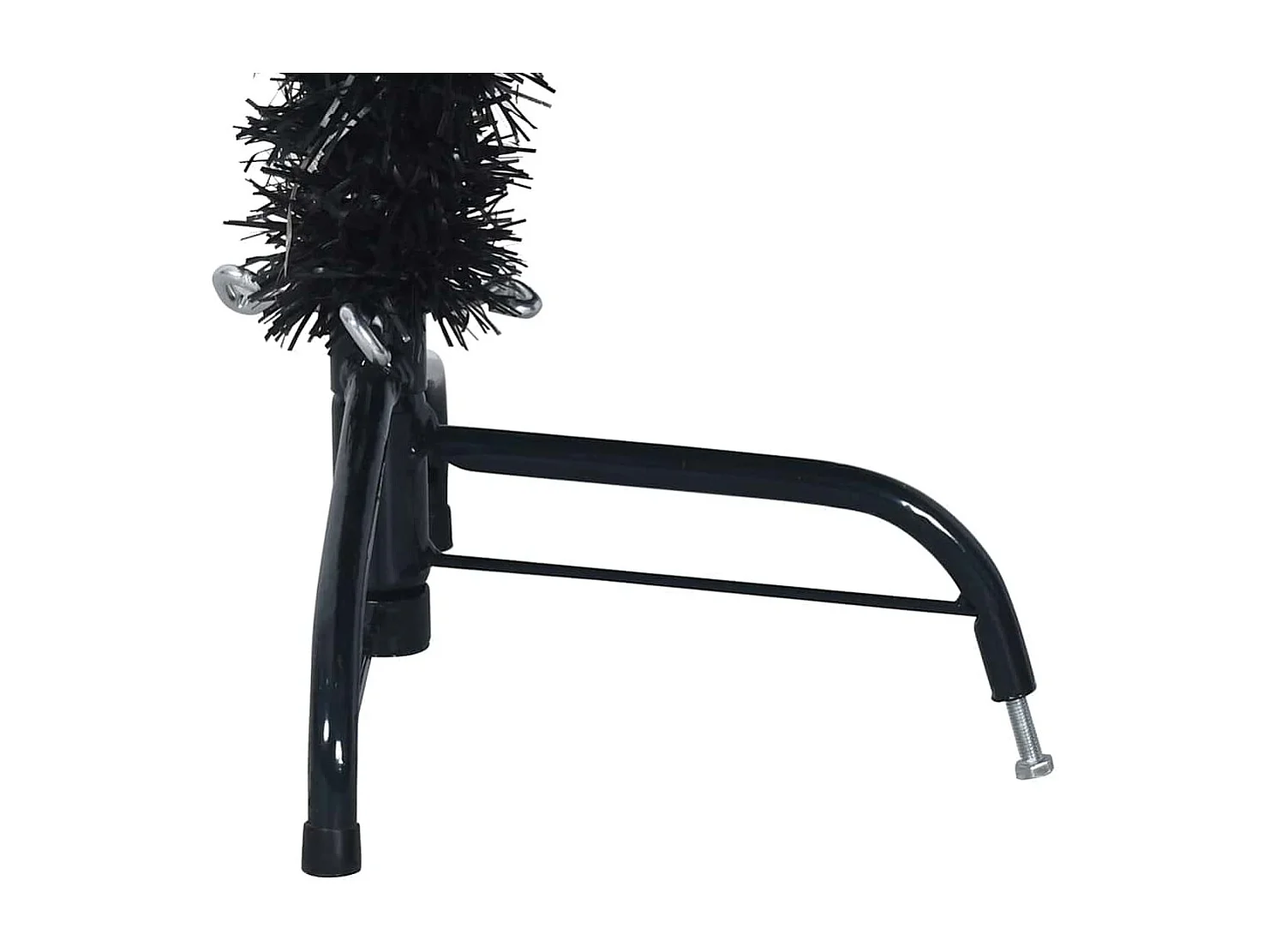 Demi sapin de Noël artificiel avec support Noir 150 cm PVC