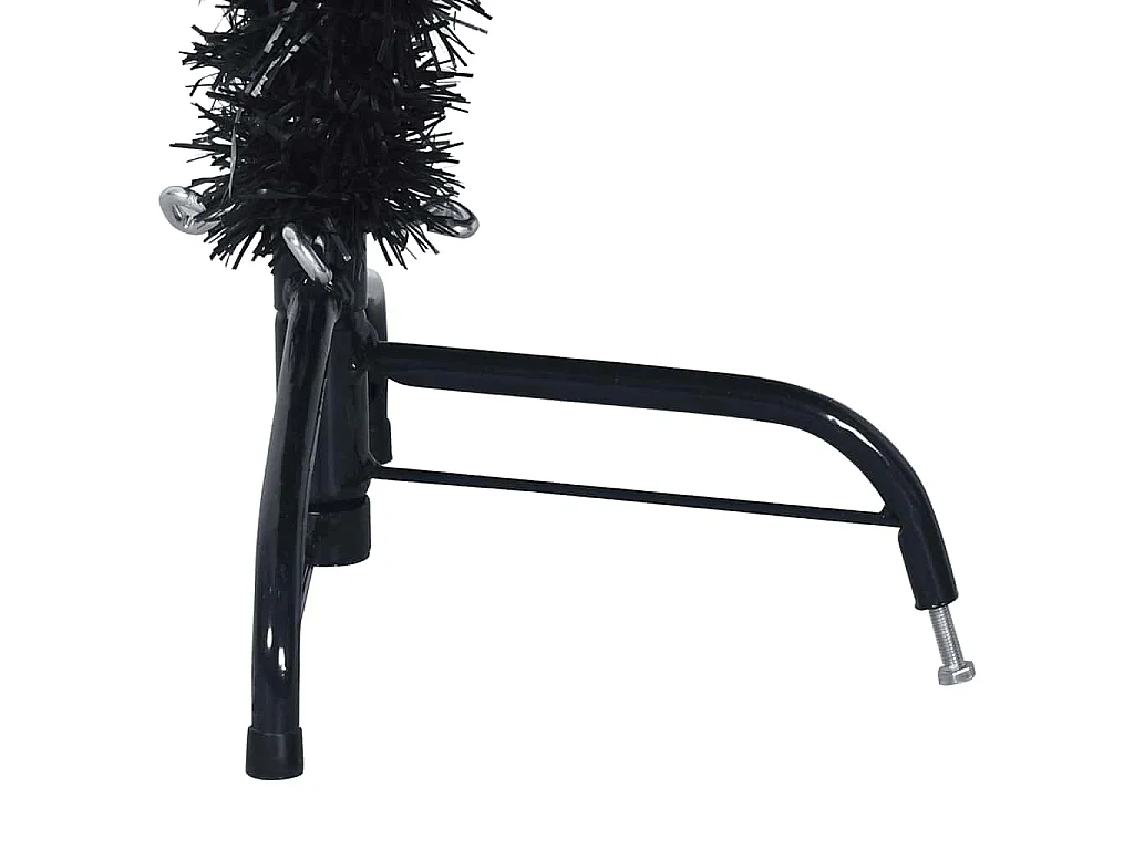 Meia árvore de Natal artificial com suporte 150 cm PVC preto