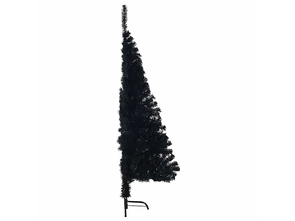 Kunstkerstboom met standaard half 150 cm PVC zwart