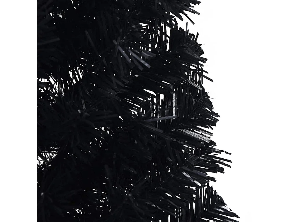 Kunstkerstboom met standaard half 150 cm PVC zwart
