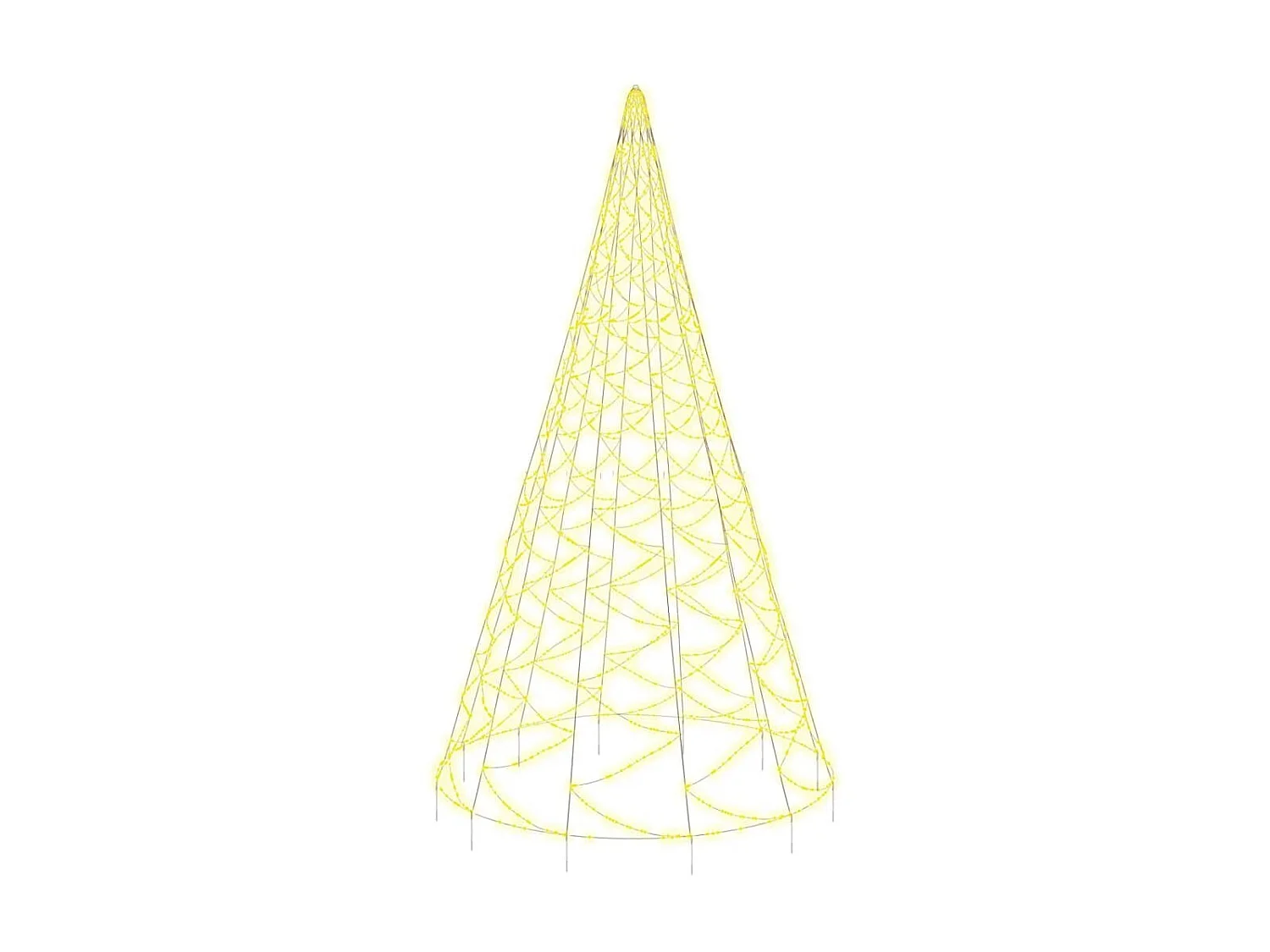 Sapin de Noël sur mât de drapeau 1400 LED Blanc chaud 500 cm