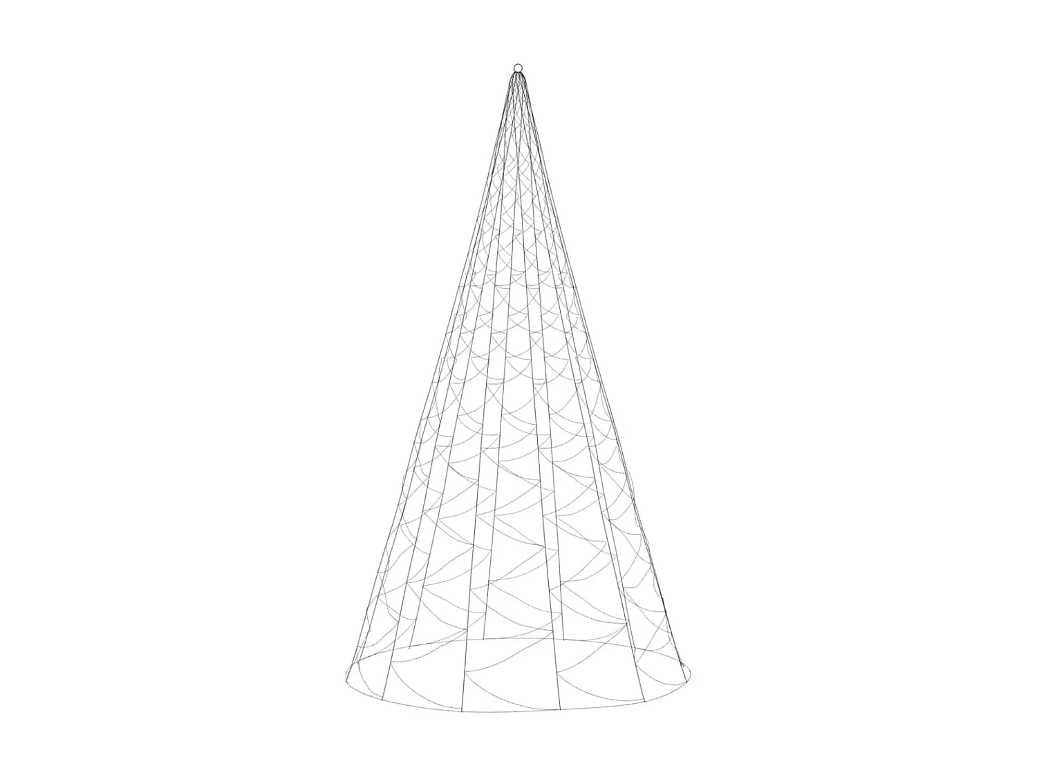 Sapin de Noël sur mât de drapeau 1400 LED Blanc chaud 500 cm