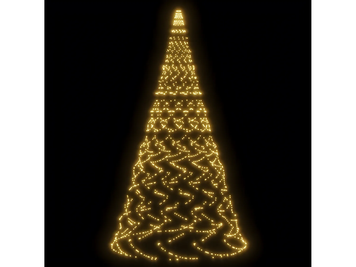 Sapin de Noël sur mât de drapeau 1400 LED Blanc chaud 500 cm