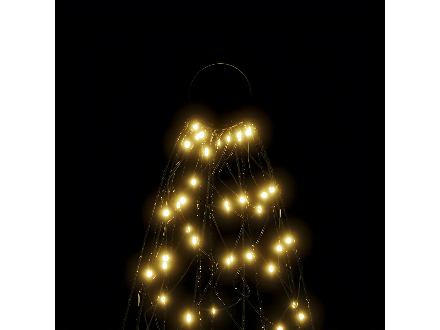 Sapin de Noël sur mât de drapeau 1400 LED Blanc chaud 500 cm