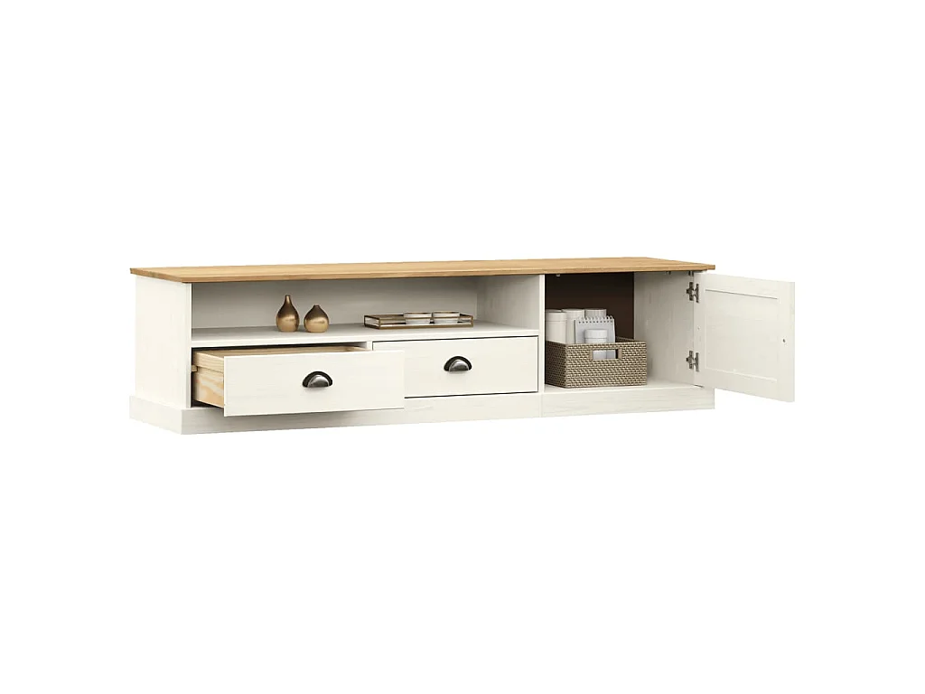 Mueble para TV VIGO madera maciza de pino blanco 156x40x40 cm