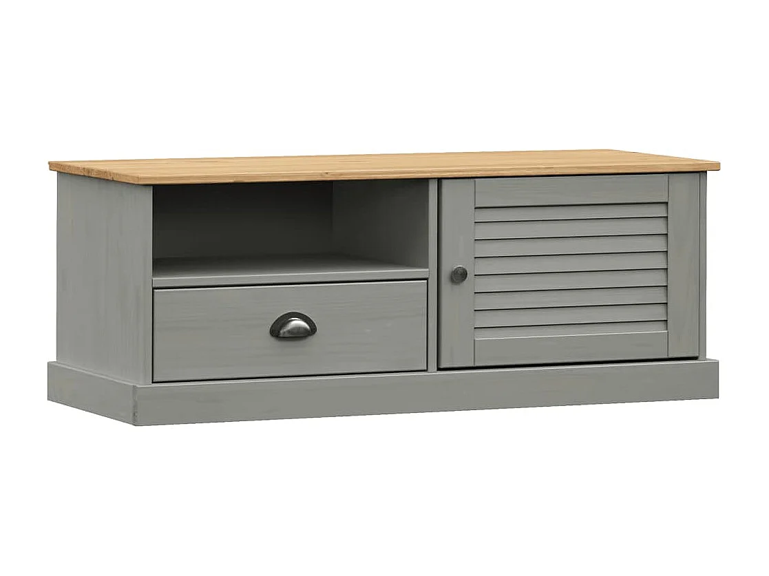 TV-Schrank VIGO Grau 106x40x40 cm Massivholz Kiefer