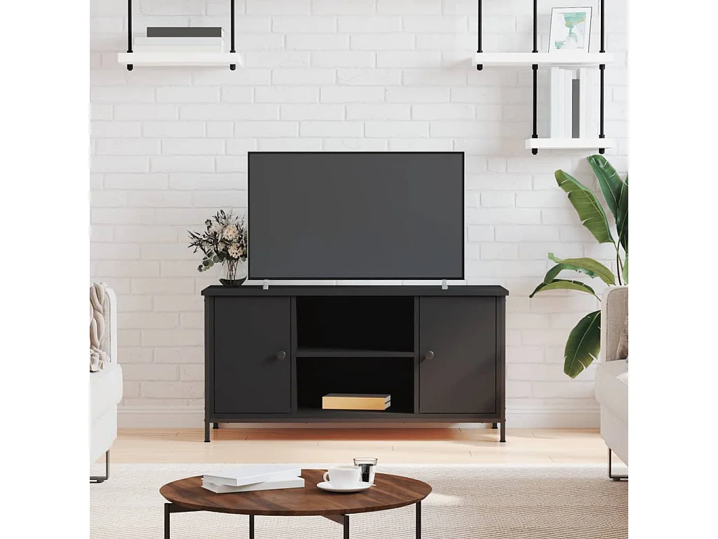 Meuble TV Noir 100x40x50 cm Bois d'ingénierie