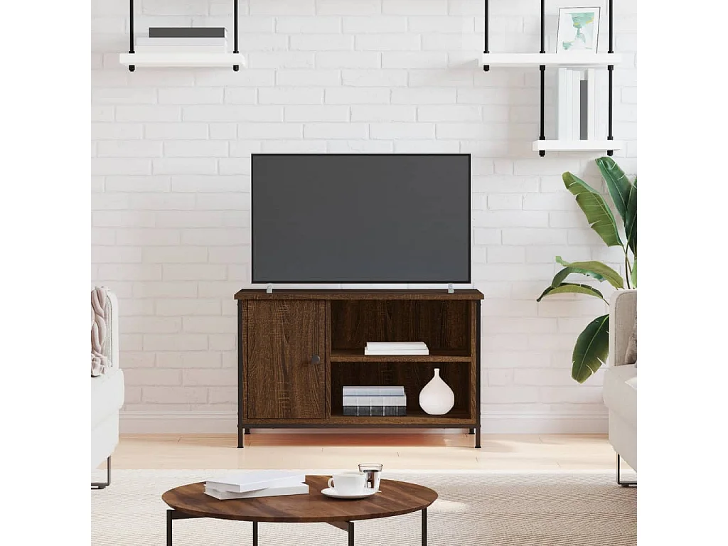 Móvel de TV 80x40x50 cm derivados de madeira carvalho castanho