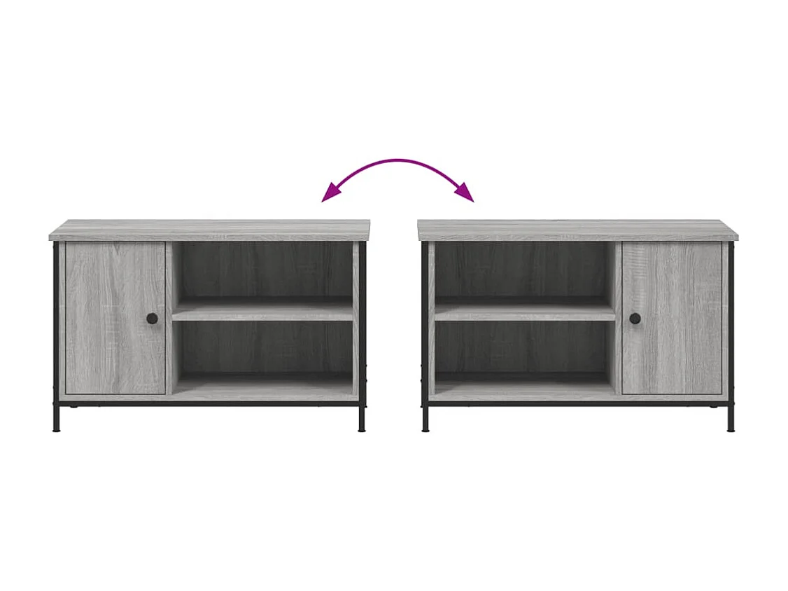 Tv-meubel 80x40x50 cm bewerkt hout grijs sonoma eikenkleurig