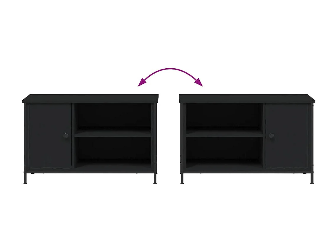 Mueble para TV madera contrachapada negro 80x40x50 cm