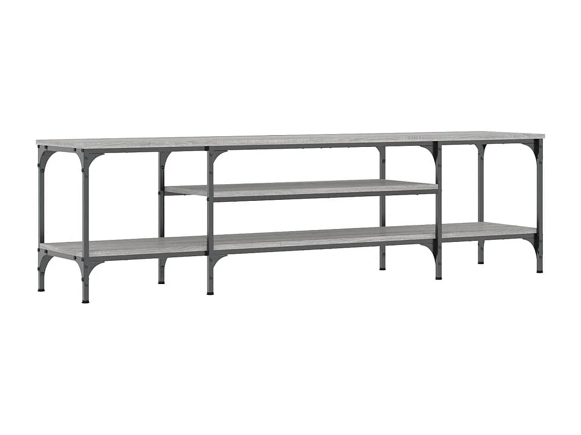 Meuble TV sonoma gris 161x35x45 cm bois d'ingénierie et fer