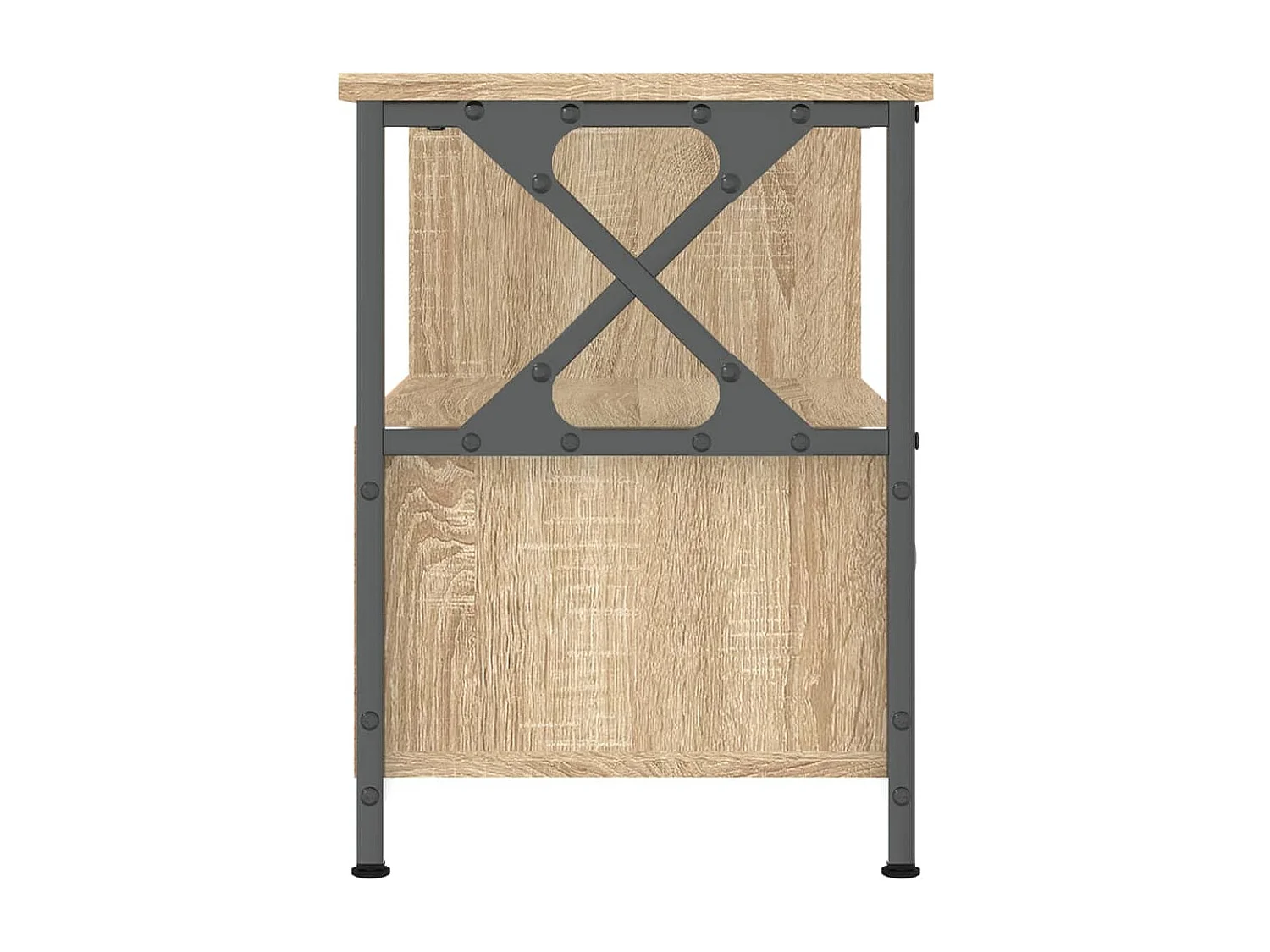 Meuble TV chêne sonoma 90x33x45 cm bois d'ingénierie et fer