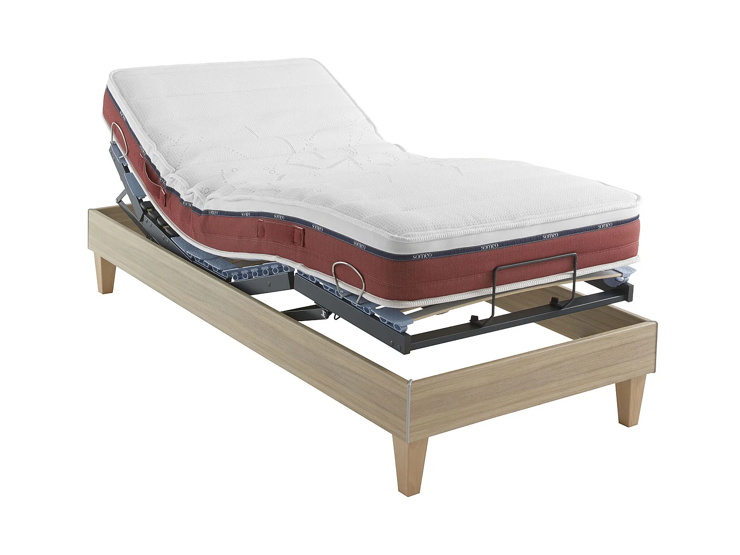 Matelas pour lit électrique 100% latex Crépuscule 600 - SOMEO 2x100x200