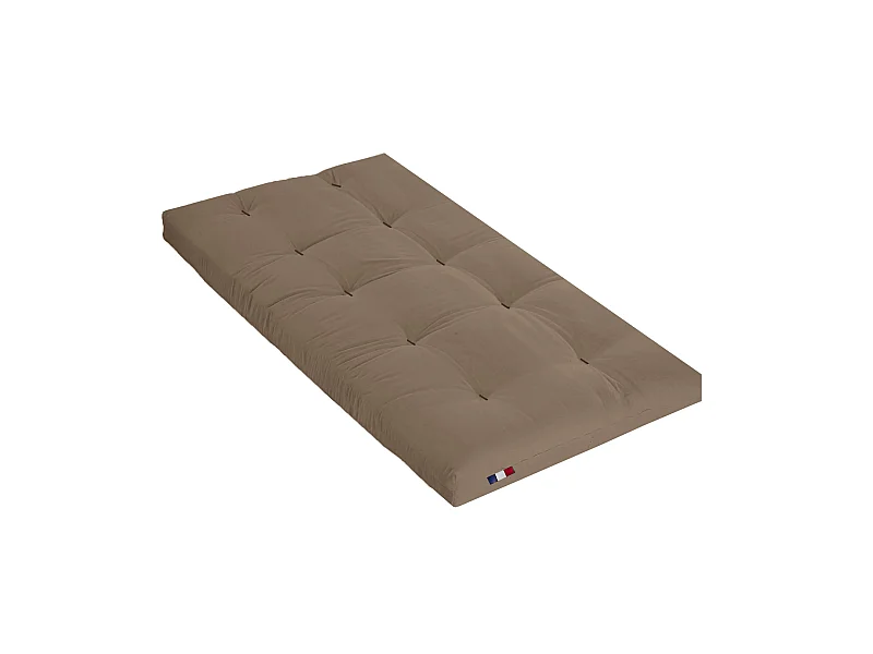 Matelas futon coeur en mousse à mémoire de forme, taupe 90x200