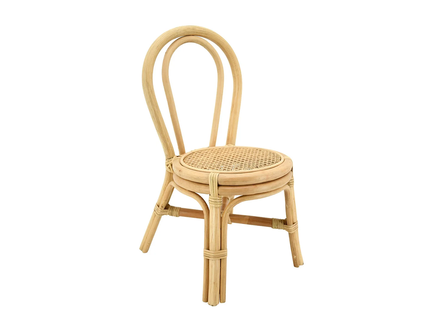 Chaise enfant en rotin naturel et cannage Bogiwo
