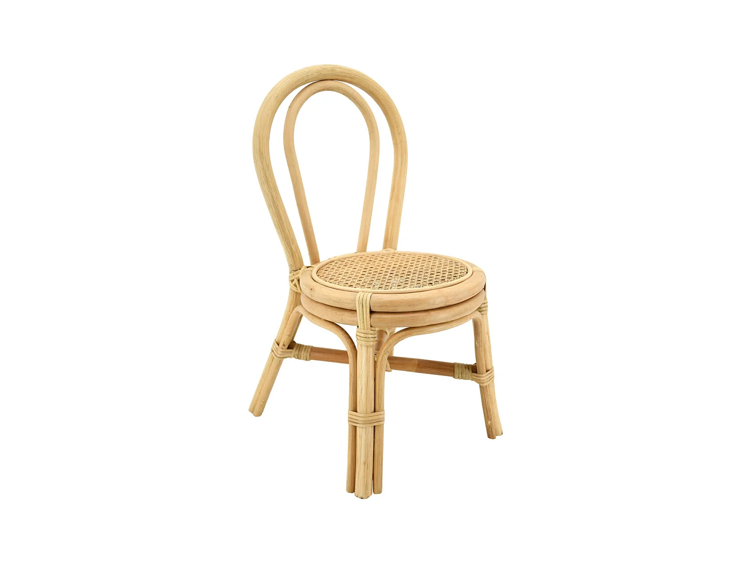 Chaise enfant en rotin naturel et cannage Bogiwo