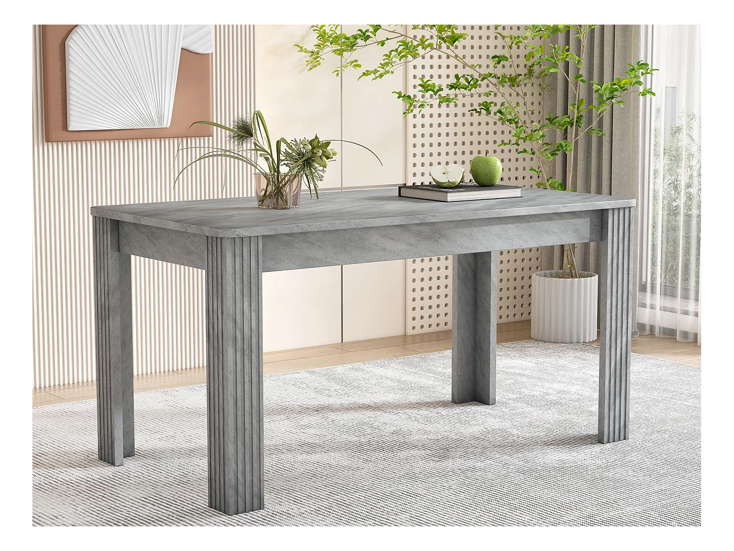 Table à manger à quatre pieds - style modern - Gris