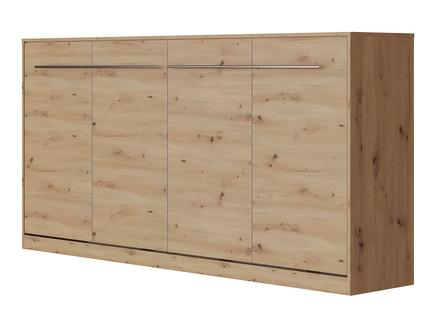 Armoire Lit escamotable 90x200cm Supérieur Horizontal Lit Rabattable Lit Mural Chêne Sauvage/Chêne Sauvage
